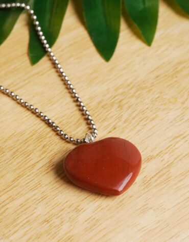 red jasper big heart pendant