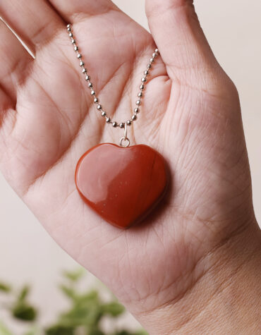 red jasper big heart pendant