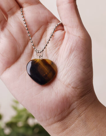 tiger eye big heart pendant