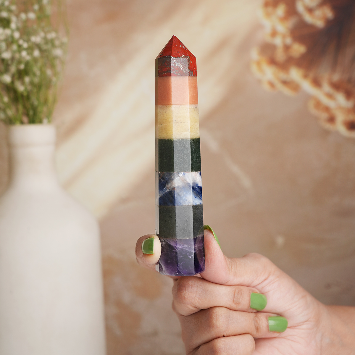 7 Chakra Stone Pencil - Shubhanjali Store (2) 7 chakra stone pencil