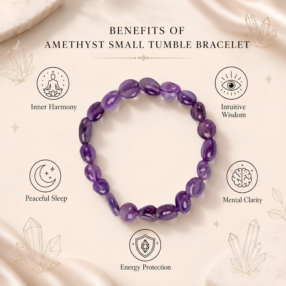 Amethyst Small Tumble Bracelet amethyst small tumble bracelet