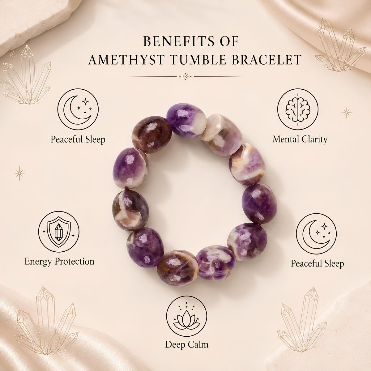 Amethyst tumble bracelet amethyst tumble bracelet