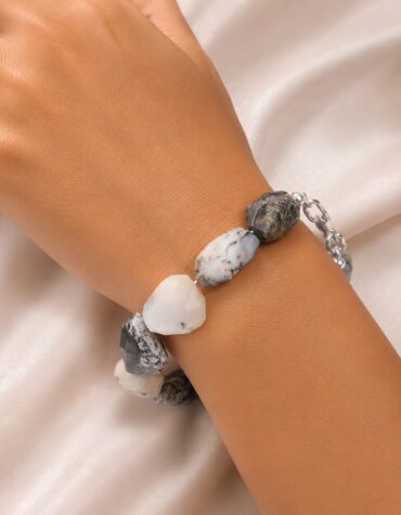 dendrite opal faceted tumble bracelet