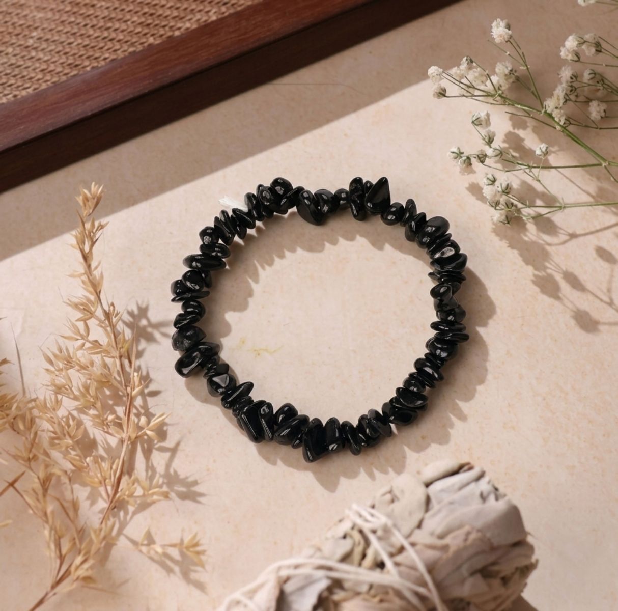 Black Tourmaline Chips Bracelet-Shubhanjali Store (2) black tourmaline chips bracelet