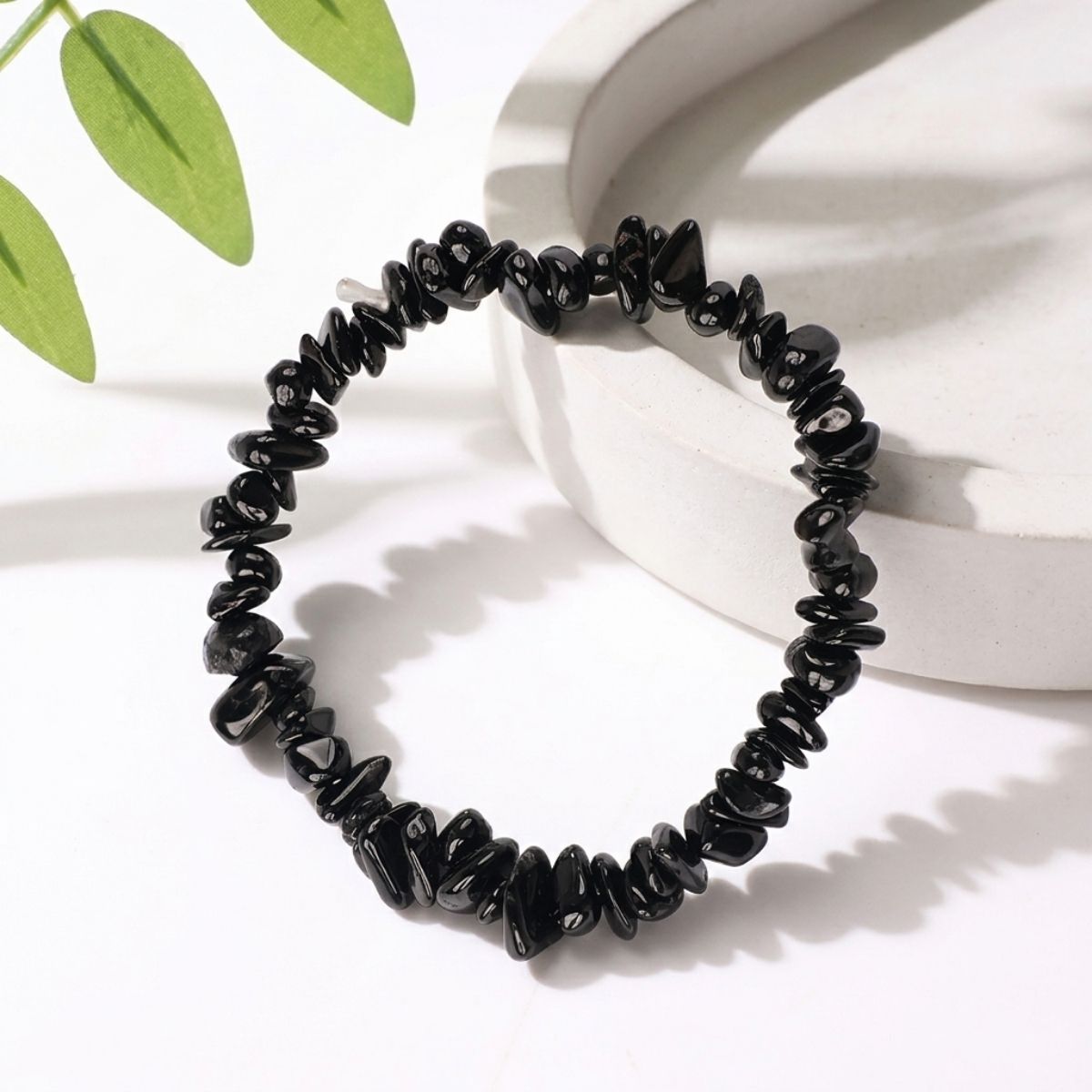 Black Tourmaline Chips Bracelet-Shubhanjali Store (4) black tourmaline chips bracelet