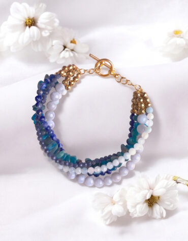 blue five layer bracelet