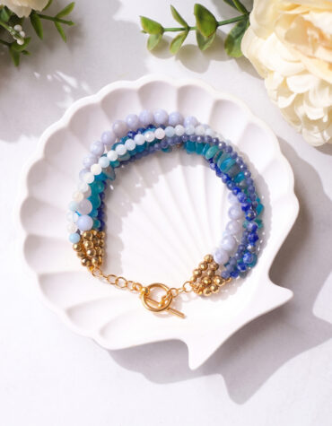 blue five layer bracelet