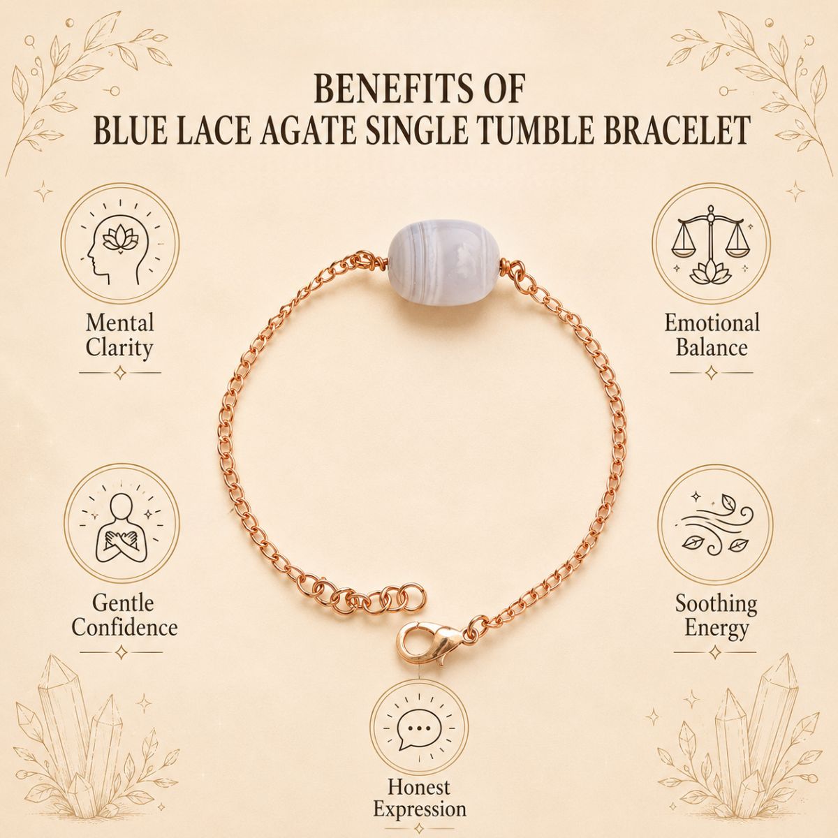 Blue Lace Agate Single Tumble Bracelet blue lace agate single tumble bracelet