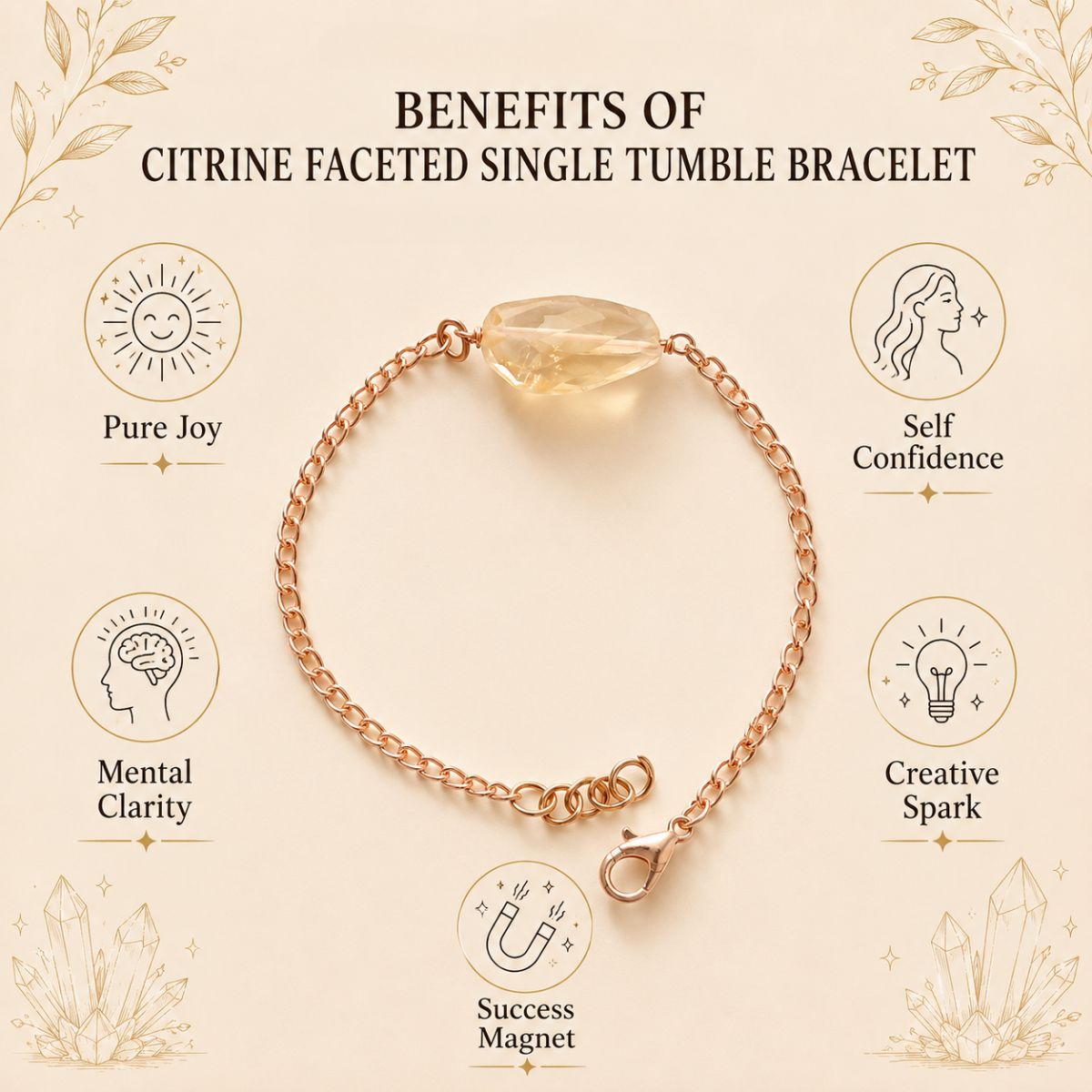 Citrine Faceted Single Tumble Bracelet citrine faceted single tumble bracelet