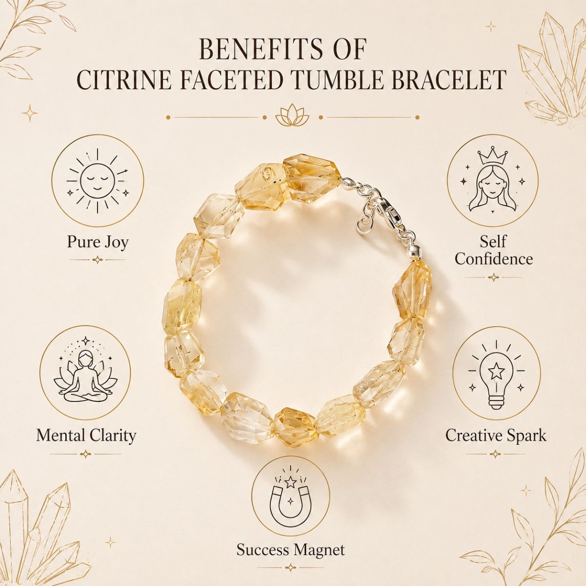 Citrine Faceted Tumble Bracelet-Shubhanjal Store citrine faceted tumble bracelet