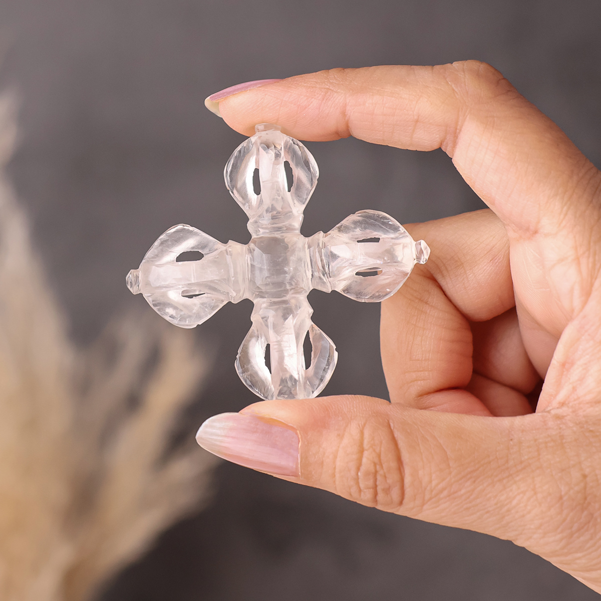 Clear Quartz Vajra-Shubhanjali Store (4) clear quartz vajra