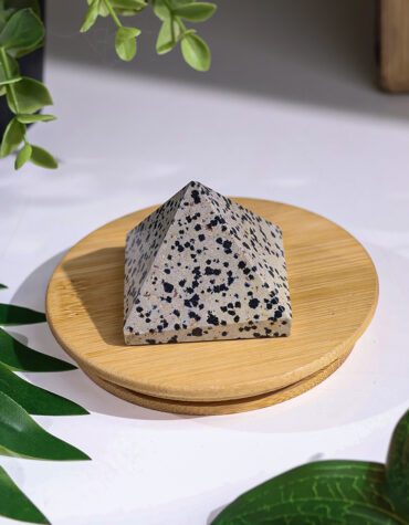 dalmatian jasper stone pyramid