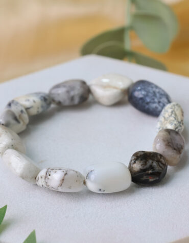 dendrite opal tumble beads small bracelet