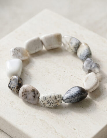 dendrite opal tumble beads small bracelet