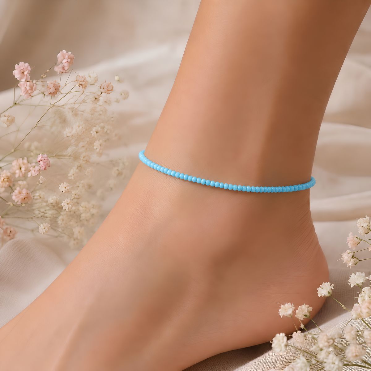 Firoza Faceted Anklet 2 mm