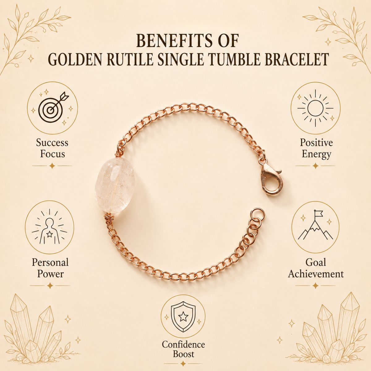 Golden Rutile Single Tumble Bracelet golden rutile single tumble bracelet