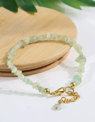 green aventurine chips chain bracelet