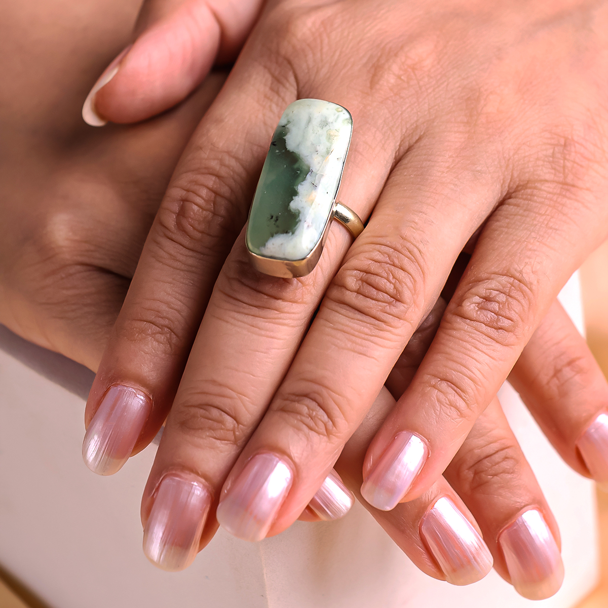 Green Fluorite Cabochon Ring-Shubhanjali Store (2) auto draft