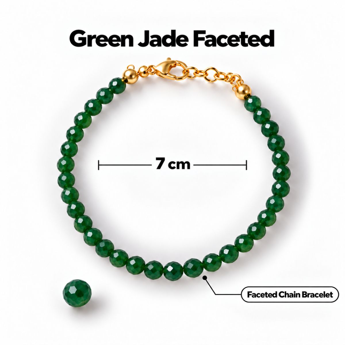 Green Jade Faceted Chain Bracelet 4mm green jade faceted chain bracelet 4mm