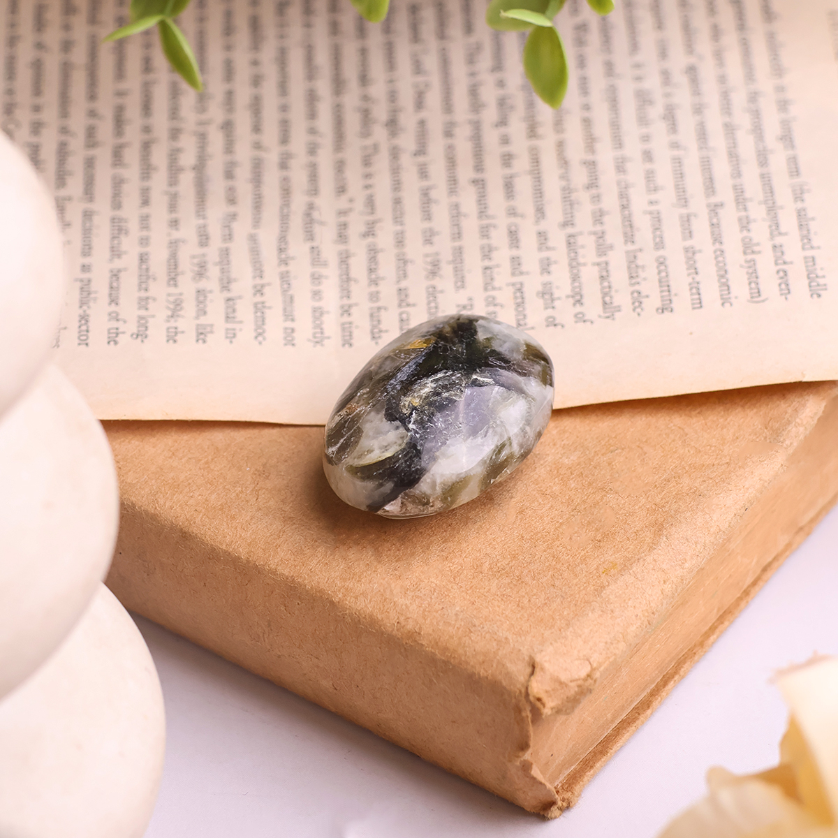 Green Mica Palm Stone (4) green mica palm stone