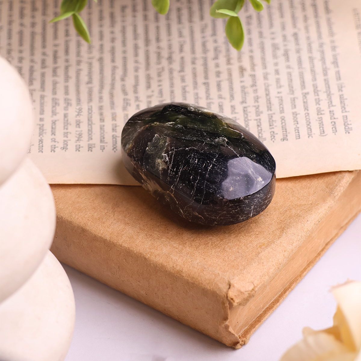Green Mica Palm Stone (6) green mica palm stone