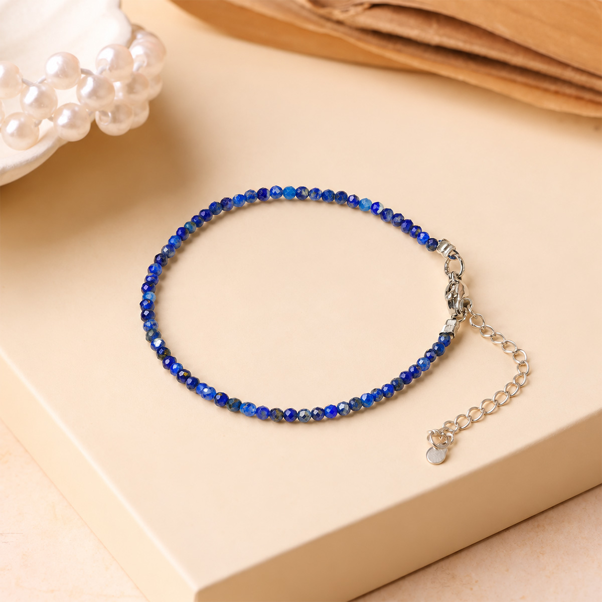 Lapis Faceted Chain Bracelet 2 MM-Shubhanjali Store (3) lapis faceted chain bracelet 2 mm