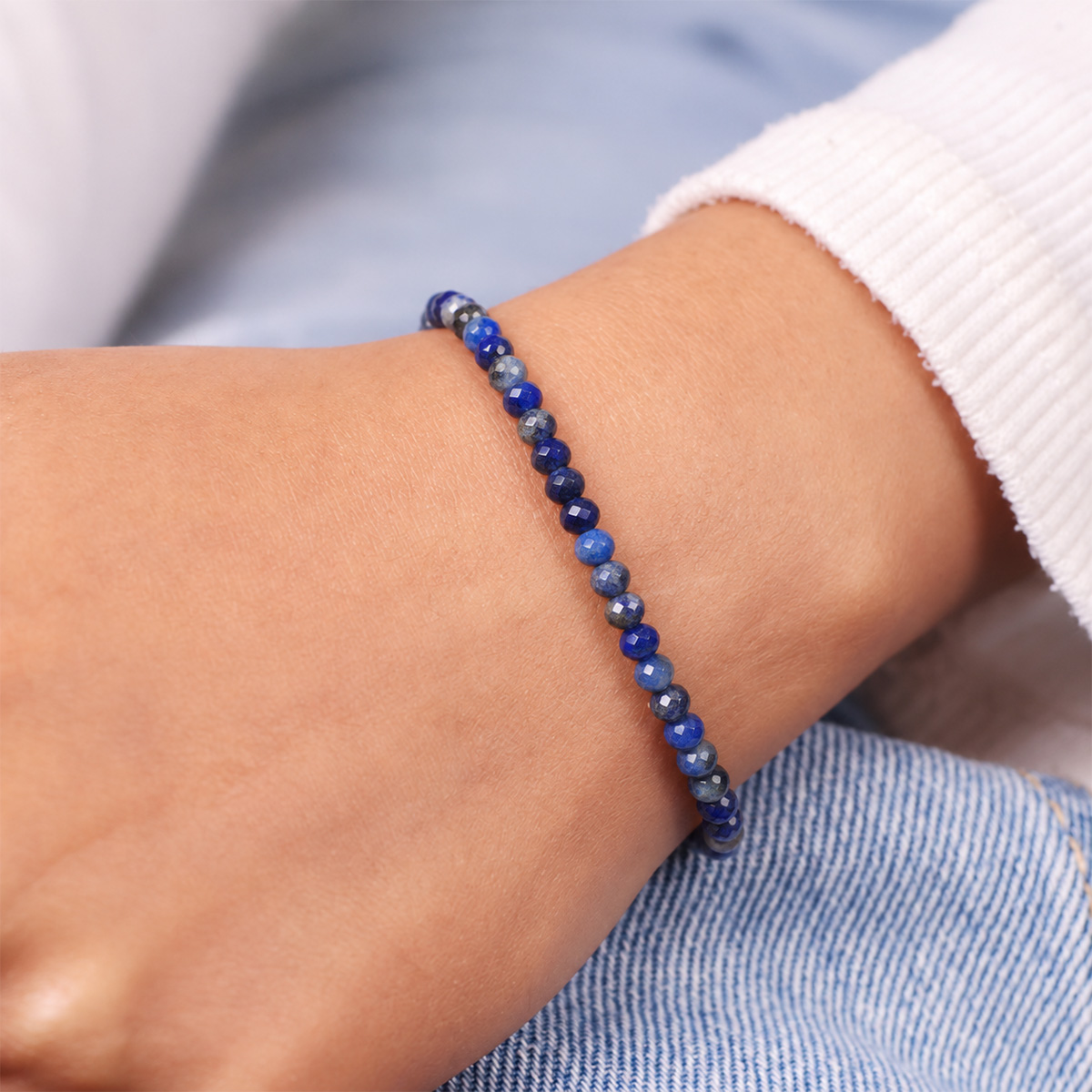 Lapis Faceted Chain Bracelet 2 MM-Shubhanjali Store (5) lapis faceted chain bracelet 2 mm