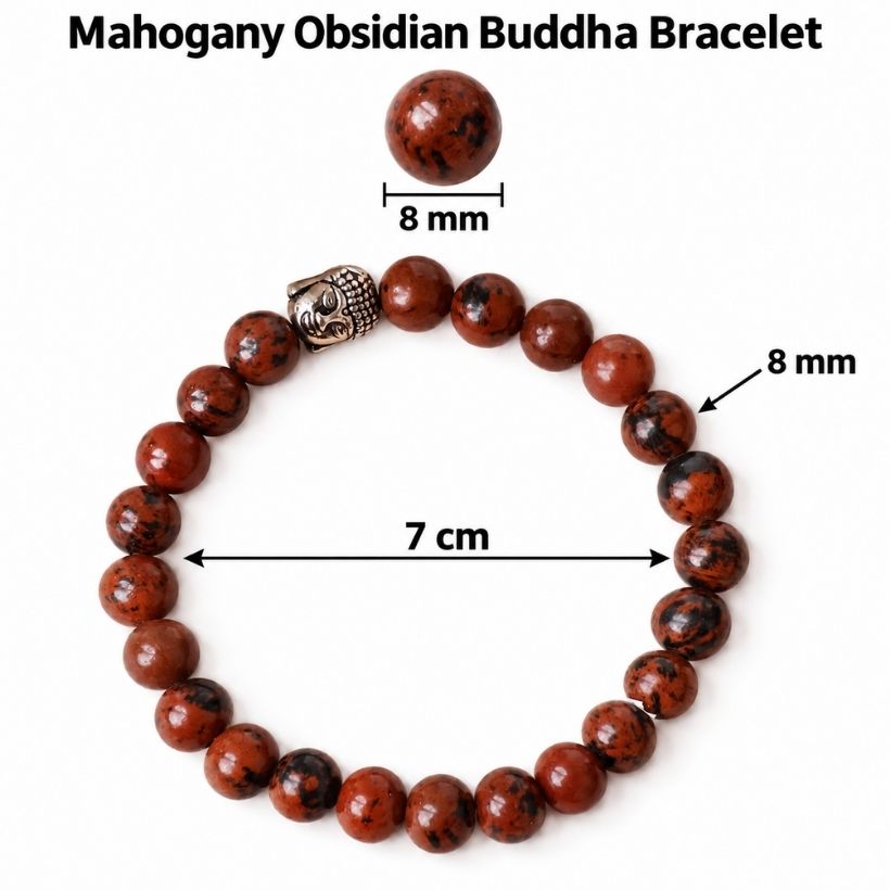 Mahogany Obsidian Buddha Bracelet 8 mm mahogany obsidian buddha bracelet 8 mm