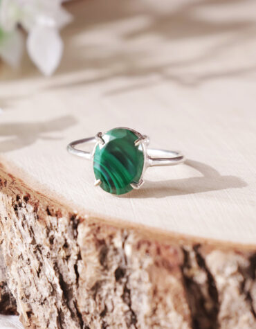 malachite diamond cut ring