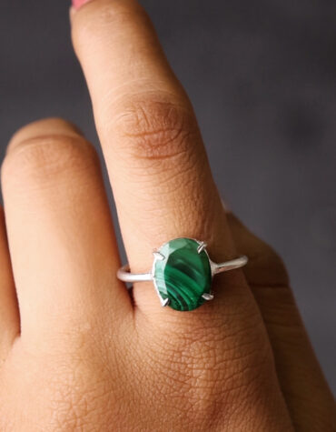 malachite diamond cut ring