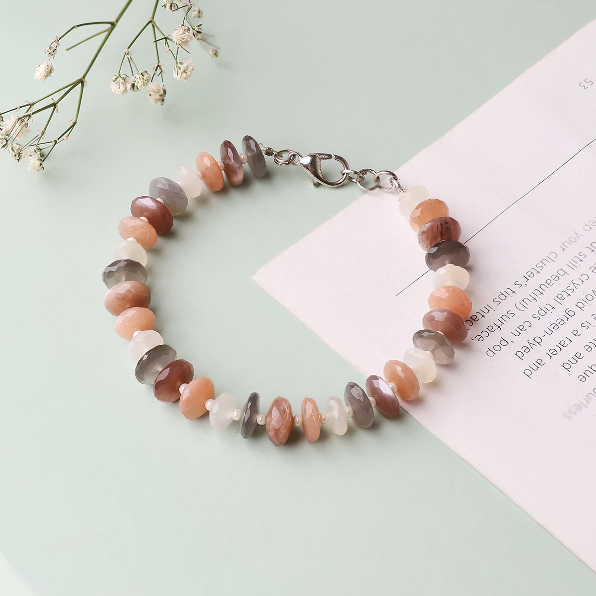 Multi Moonstone Bati Faceted Small Bracelet-Shubhanjali Store (2) auto draft