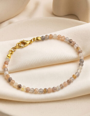 multi moonstone faceted bracelet 4mm