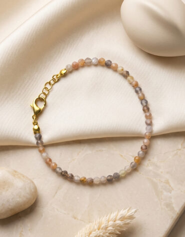 multi moonstone faceted bracelet 4mm