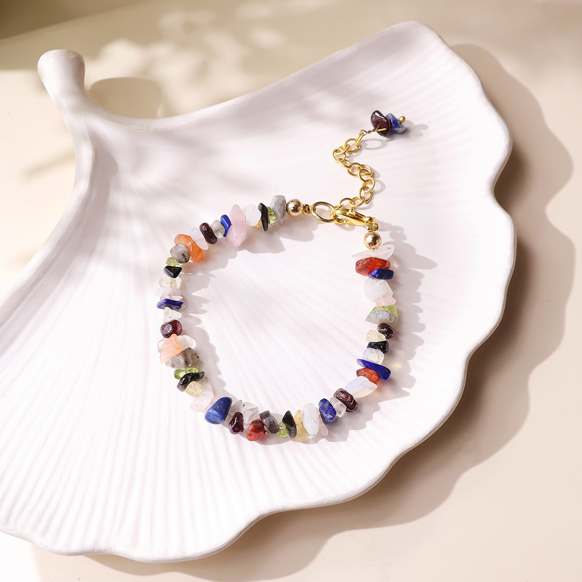 Multi Tourmaline Chips Chain Bracelet-Shubhanjali Store (1) auto draft