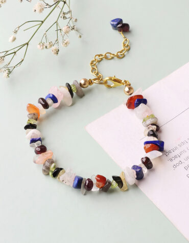 Multi-Tourmaline-Chips-Chain-Bracelet-Shubhanjali-Store