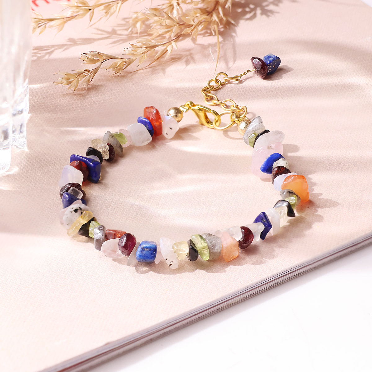 Multi Tourmaline Chips Chain Bracelet-Shubhanjali Store (6) auto draft