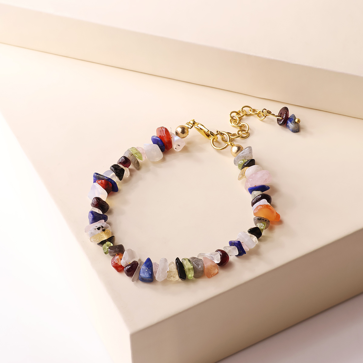 Multi Tourmaline Chips Chain Bracelet-Shubhanjali Store (7) auto draft