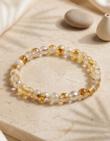 natural citrine faceted bracelet 6 mm