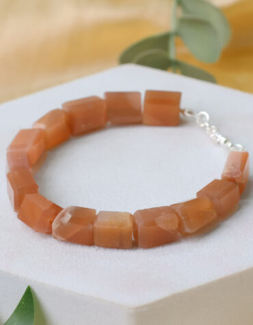 peach moonstone faceted tumble bracelet