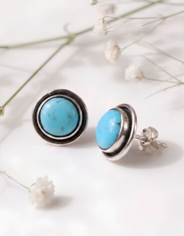 persian turquoise round stud earring