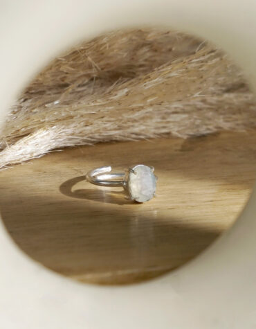 rainbow moonstone diamond cut ring