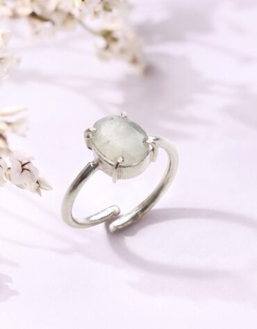 rainbow moonstone diamond cut ring