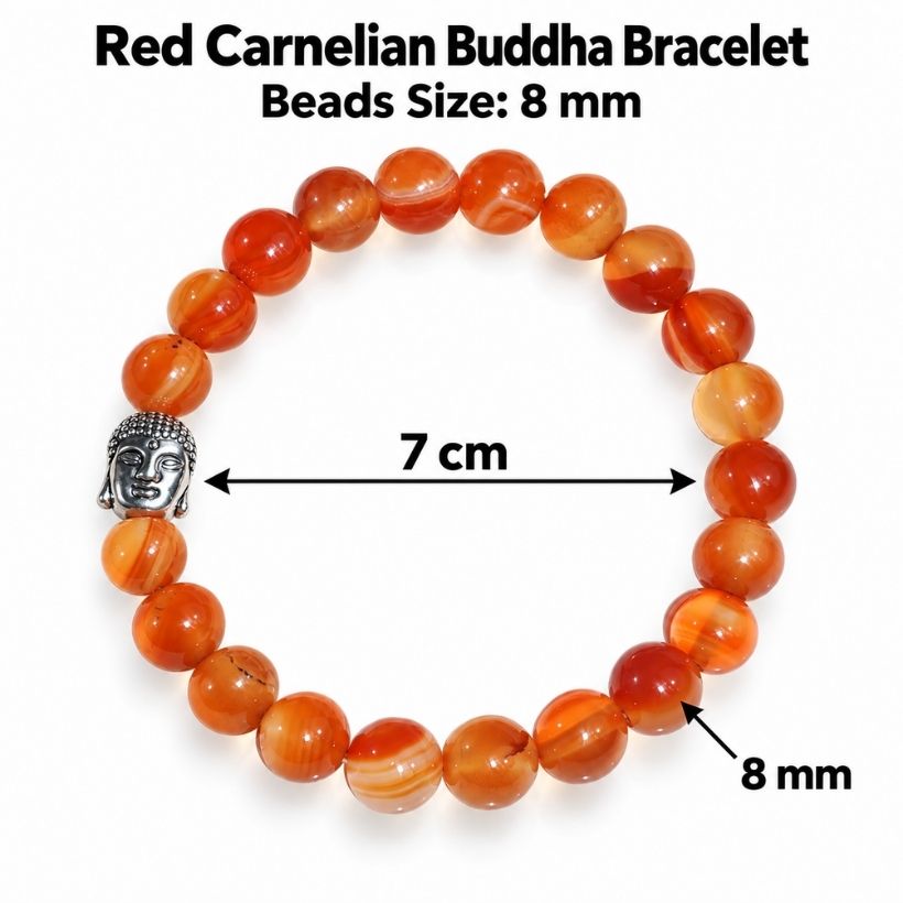 Red Carnelian Buddha Bracelet 8 mm red carnelian buddha bracelet 8 mm
