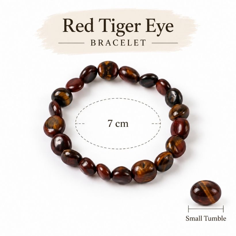Red Tiger Eye Small Tumble Beads Bracelet red tiger eye small tumble beads bracelet