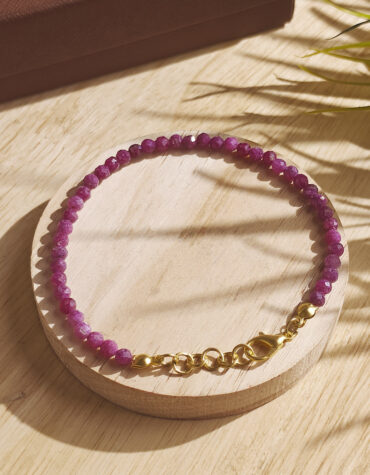 ruby faceted bracelet 4 mm
