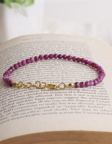 ruby faceted bracelet 4 mm
