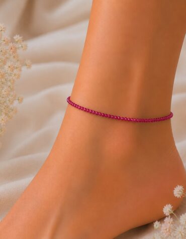 ruby faceted anklet