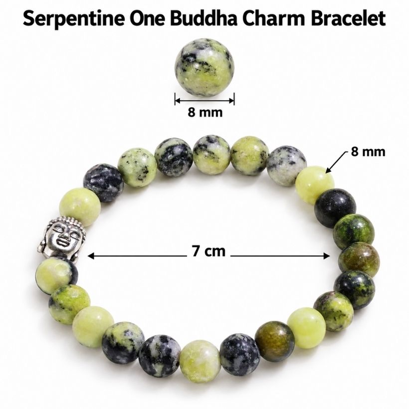 Serpentine Buddha Bracelet 8 MM serpentine buddha bracelet 8 mm