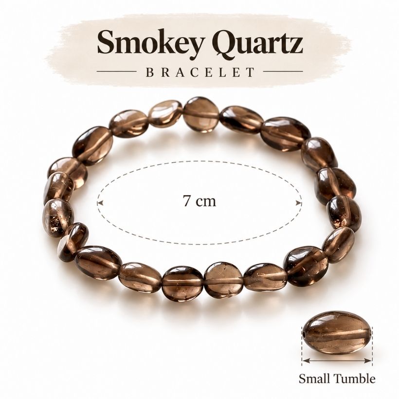 Smokey Quartz Small Tumble Beads Bracelet smokey quartz small tumble beads bracelet
