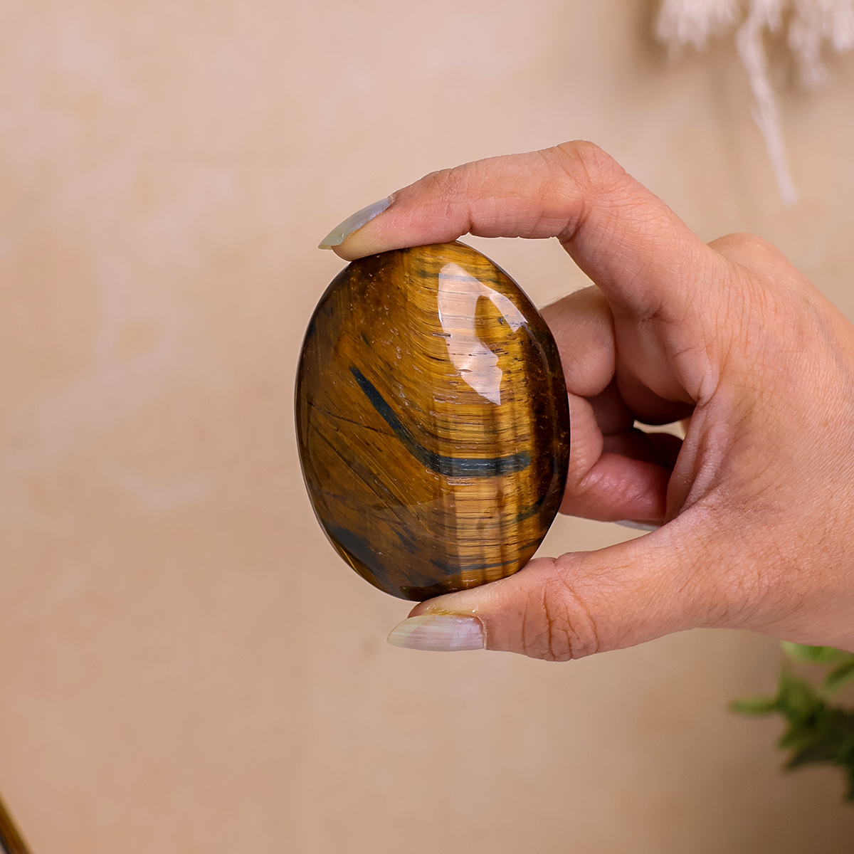 Tiger Eye Palm Stone (4) tiger eye palm stone hq